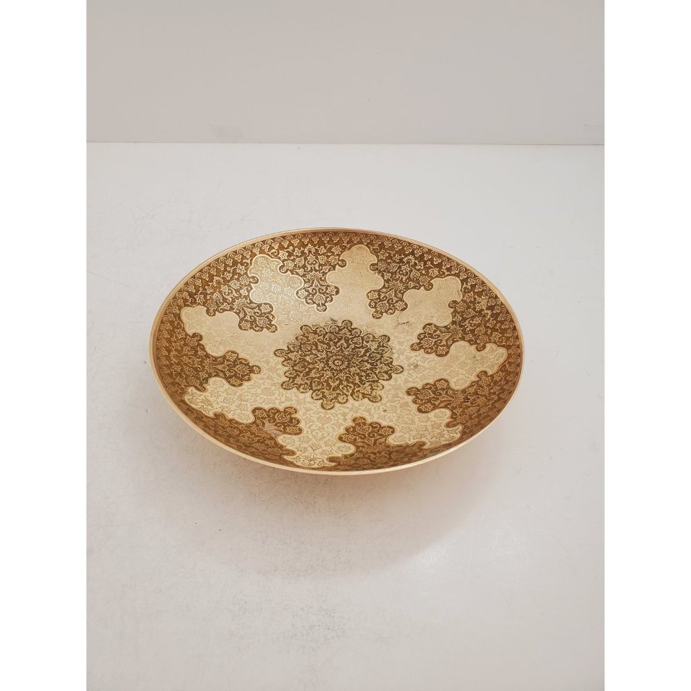 Vintage Embossed/Engraved Enamel Painted Brass Bowl - Bowl / Plate / Dish || - Picture 2 of 10